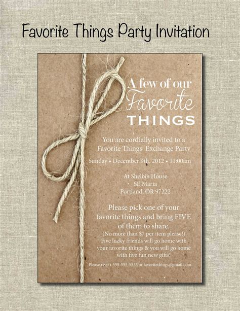 favorite things party invitation template free|my favorite things party invitation.